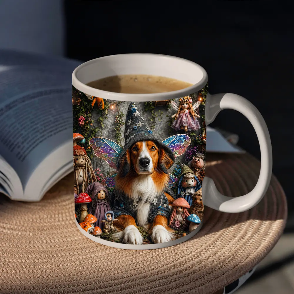 Wizard Dog With Fairy Wings Fantasy Setting – Mugs