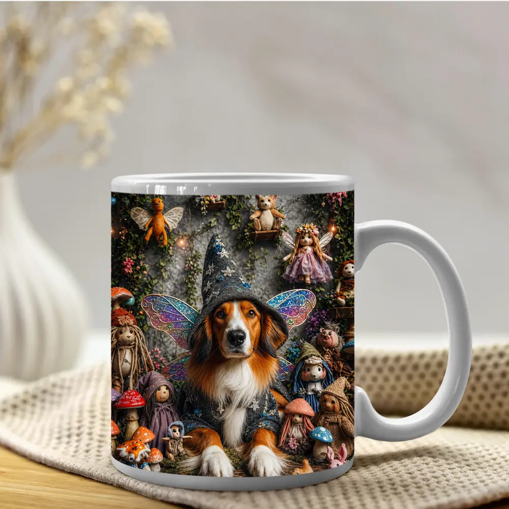 Wizard Dog With Fairy Wings Fantasy Setting – Mugs