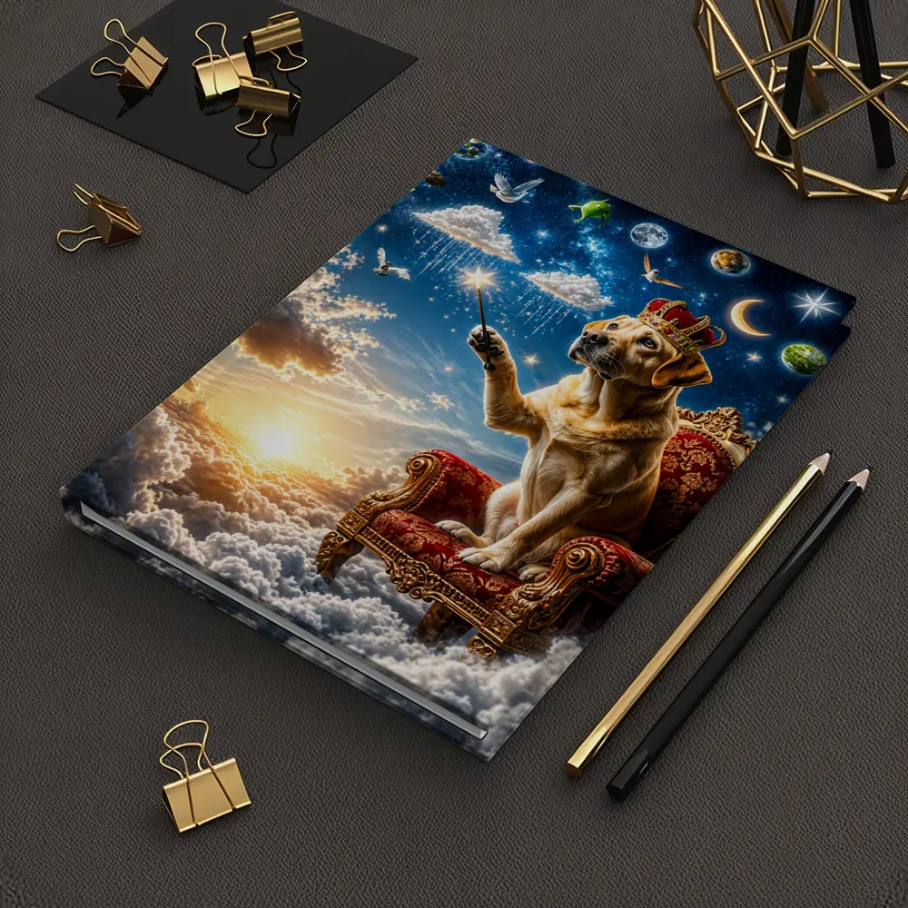 Labrador Retriever King on Cloud Throne – Notebooks