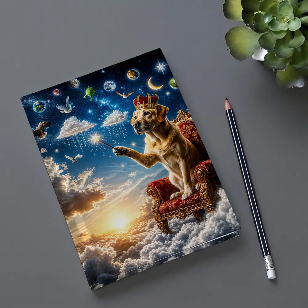Labrador Retriever King on Cloud Throne – Notebooks