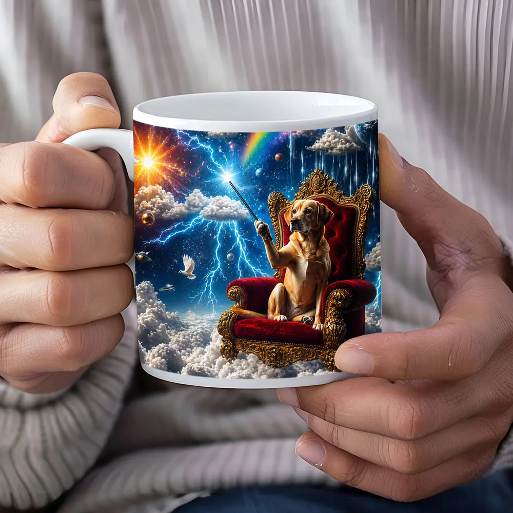 Labrador Dog on Royal Throne Cosmic Sky – Mugs