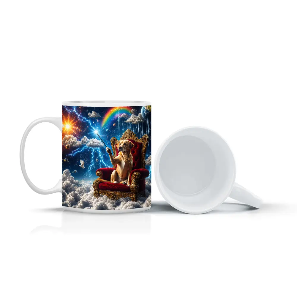 Labrador Dog on Royal Throne Cosmic Sky – Mugs