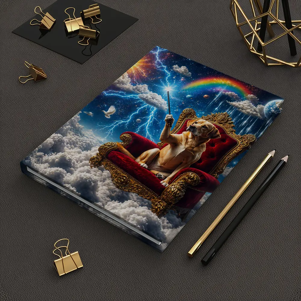 Labrador Dog on Royal Throne Cosmic Sky – Notebooks