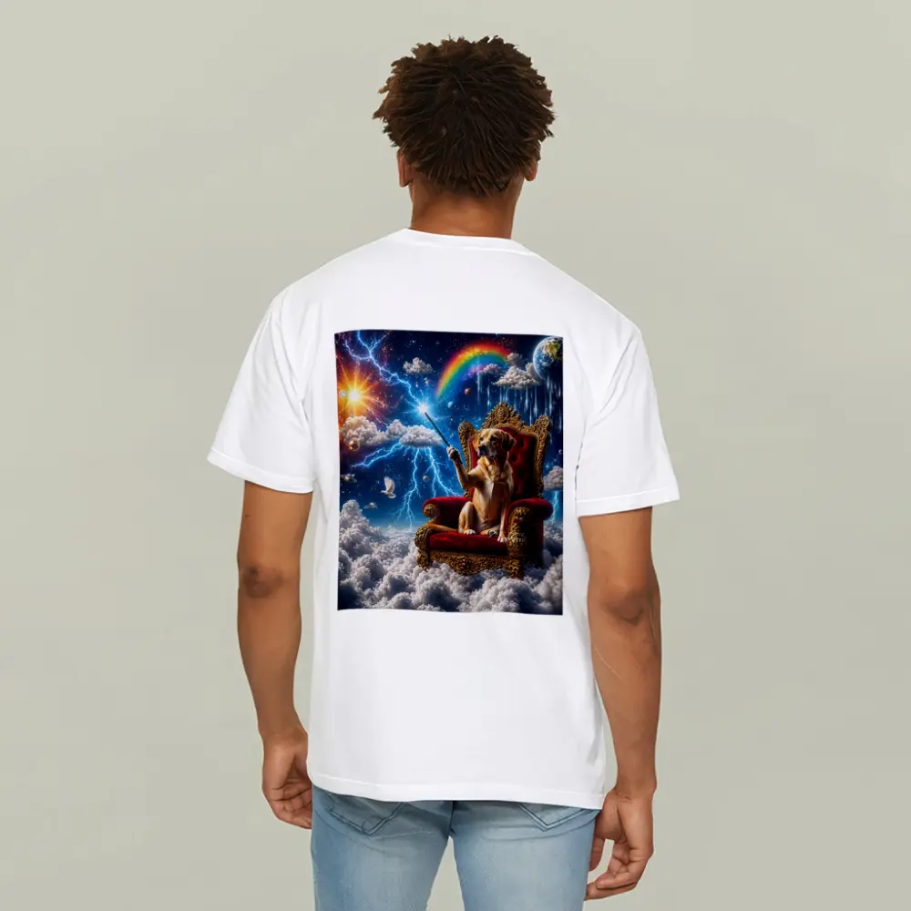 Labrador Dog on Royal Throne Cosmic Sky – T-Shirts