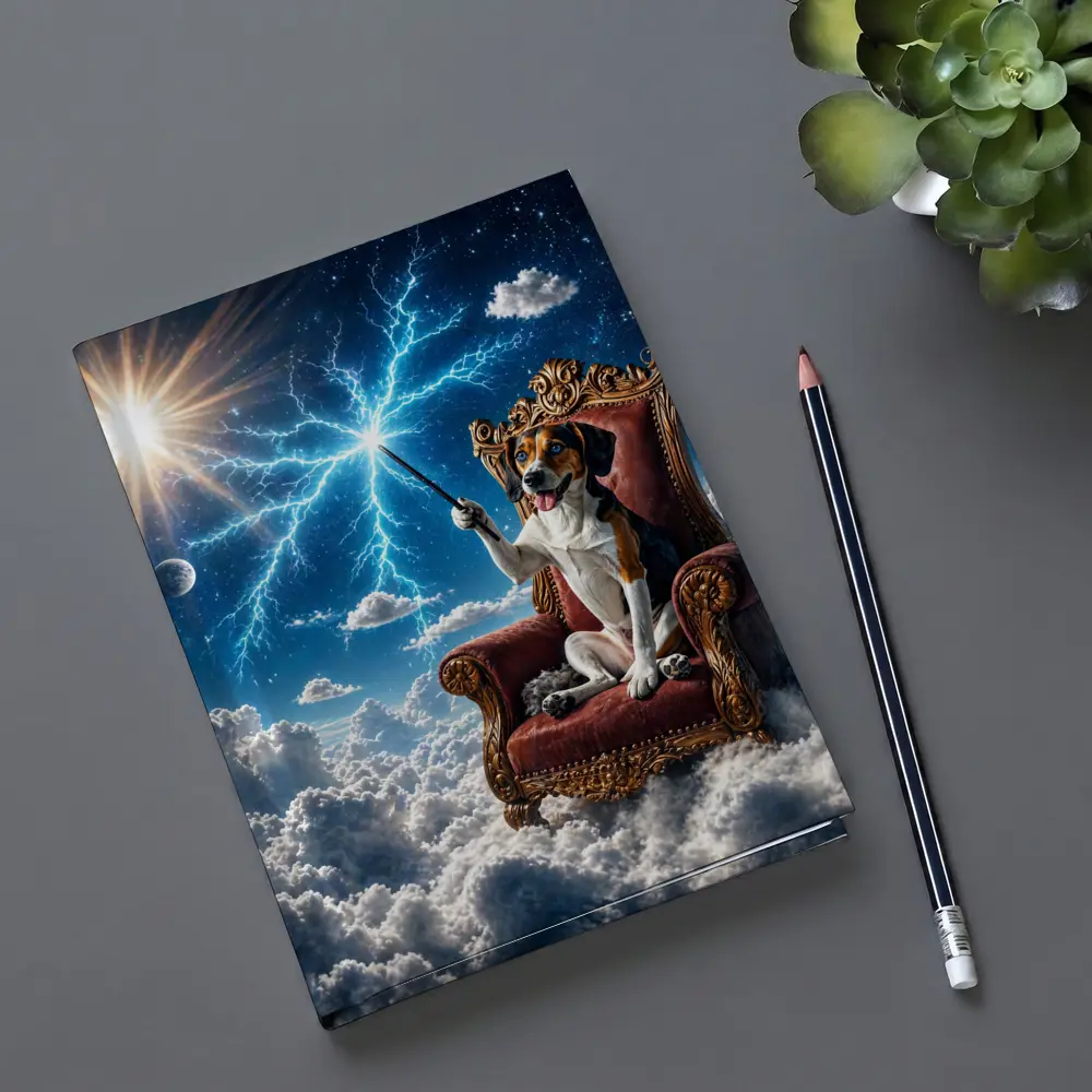 Beagle Dog Wizard Throne Sky Lightning – Notebooks