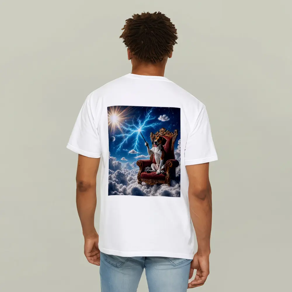 Beagle Dog Wizard Throne Sky Lightning – T-Shirts