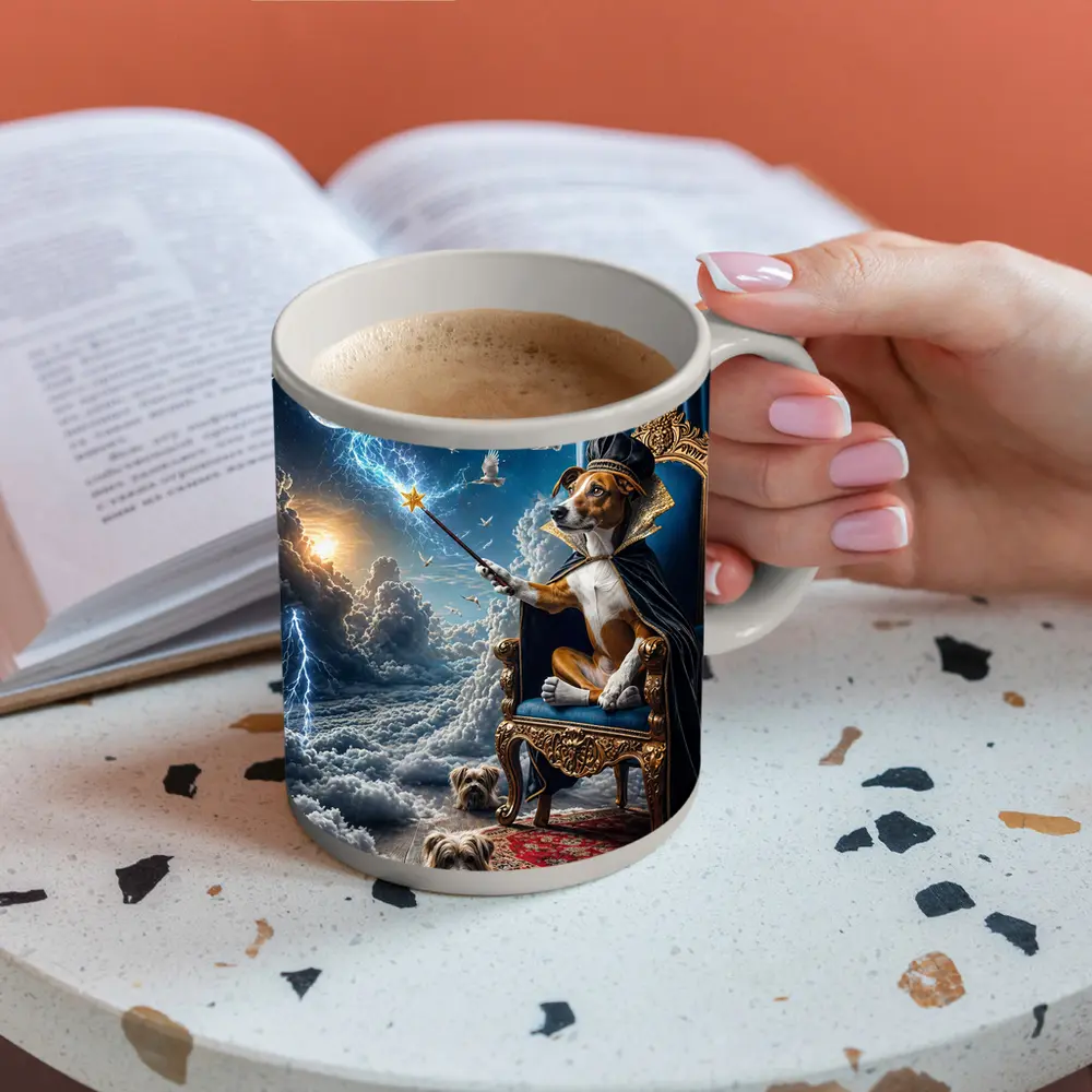 Wizard Dog King Commanding Lightning Storm – Mugs