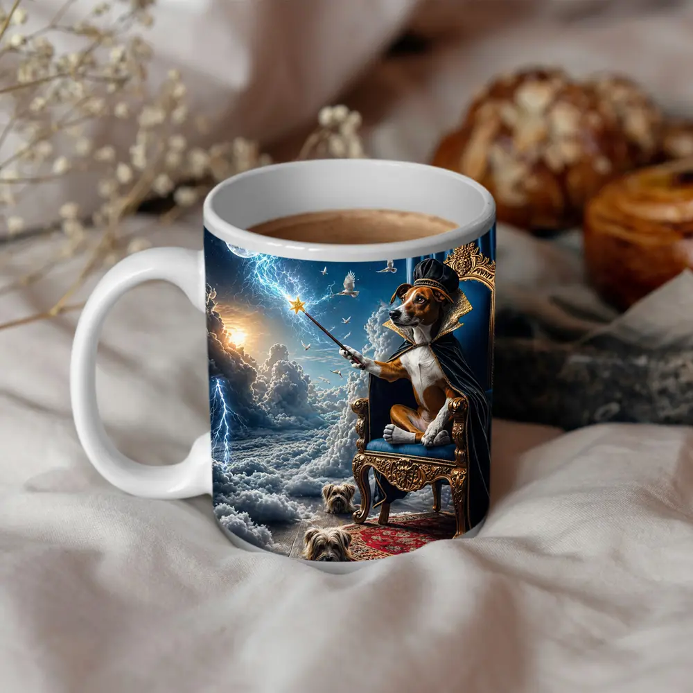 Wizard Dog King Commanding Lightning Storm – Mugs