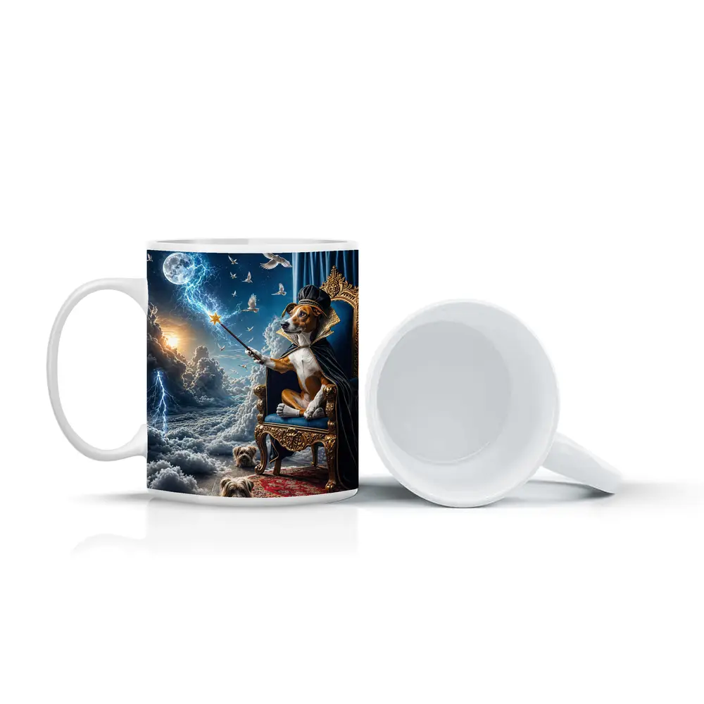 Wizard Dog King Commanding Lightning Storm – Mugs
