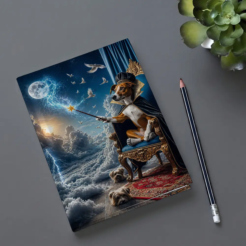 Wizard Dog King Commanding Lightning Storm – Notebooks