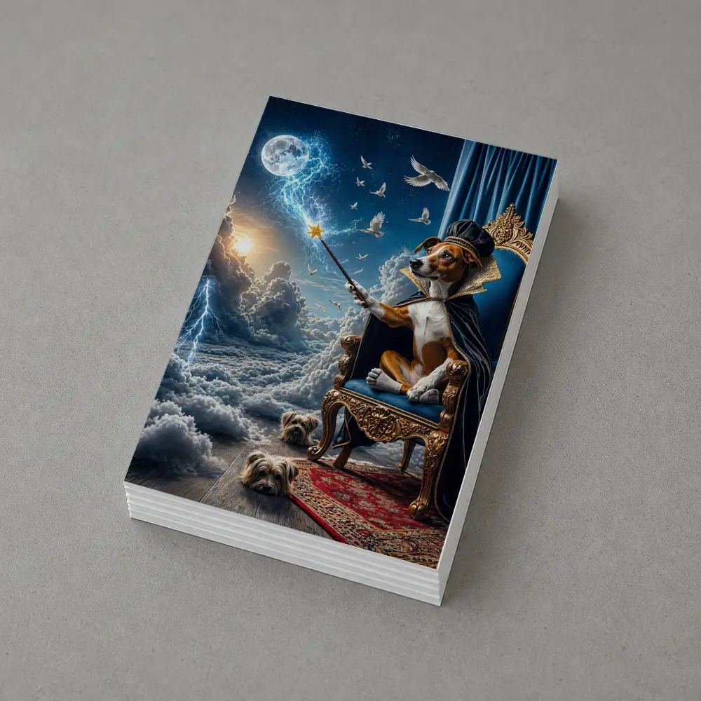 Wizard Dog King Commanding Lightning Storm – Postcards