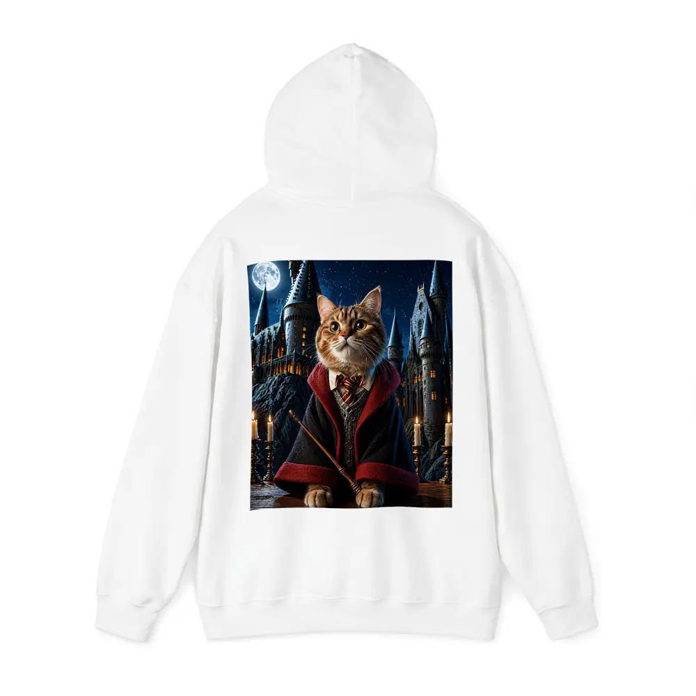 Wizard Cat in Hogwarts Castle Night – Hoodies