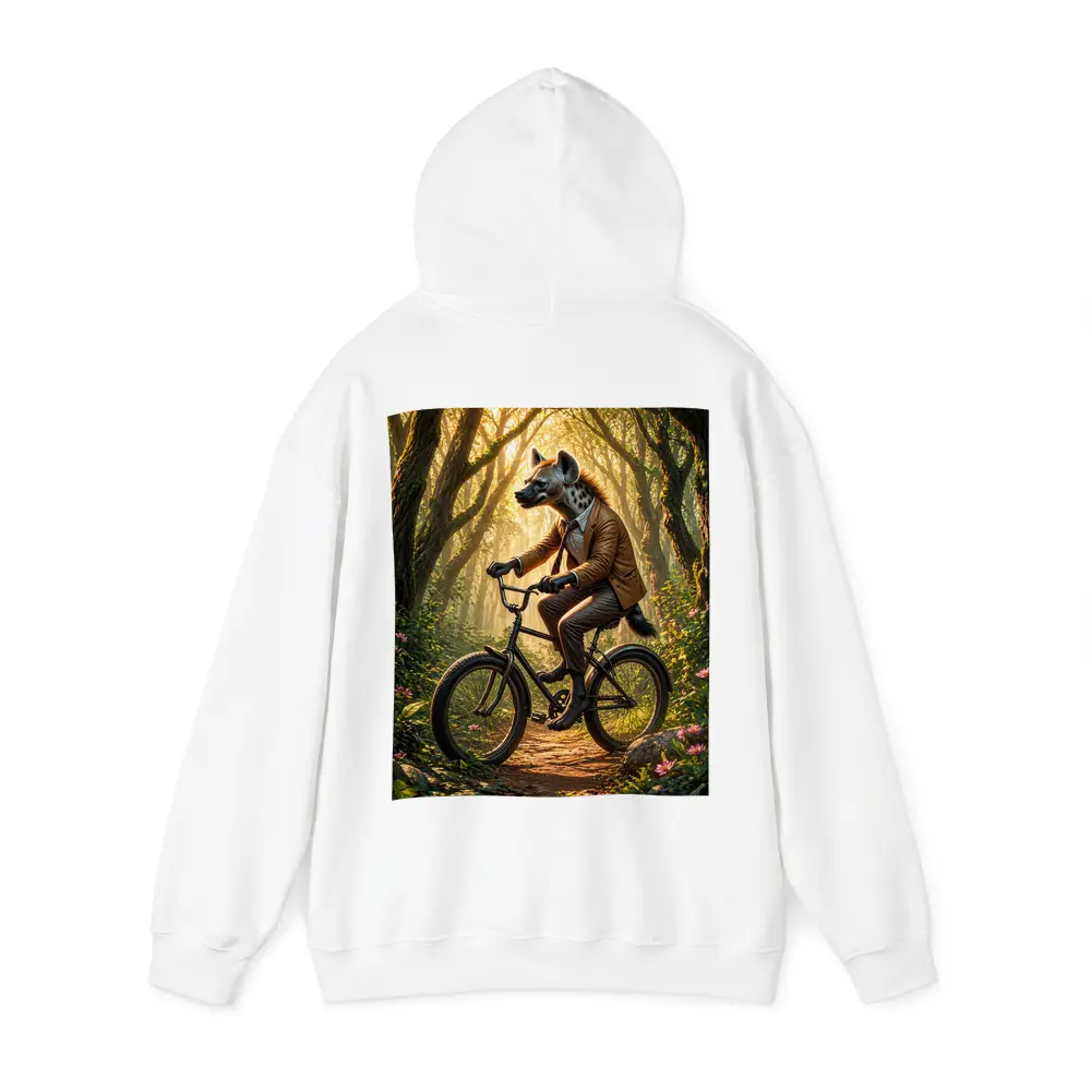 Hyena In Suit Riding Bicycle Forest – Hoodies