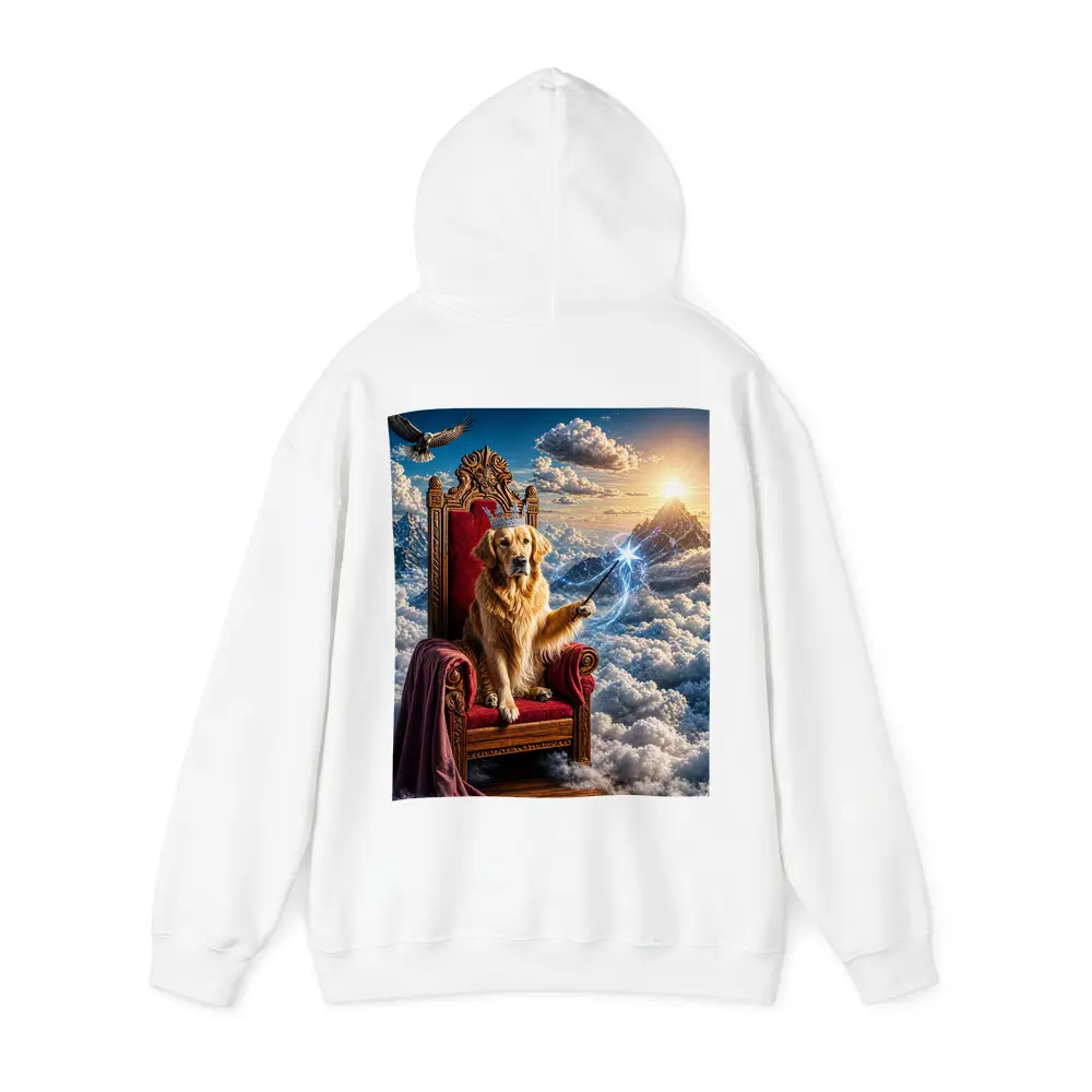 Golden Retriever King Throne Magical Clouds Fantasy – Hoodies