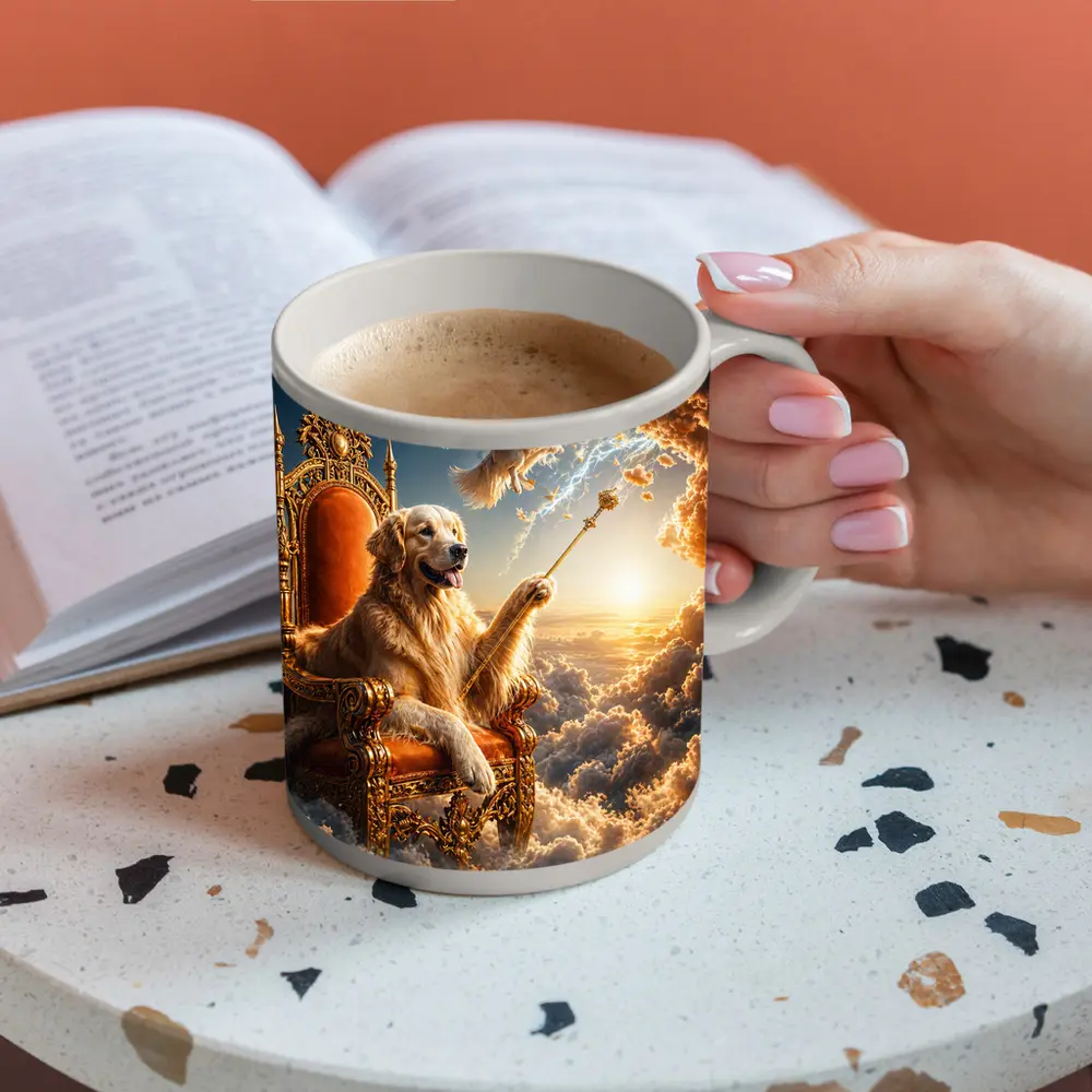 Golden Retriever King Ruling Heavenly Clouds – Mugs