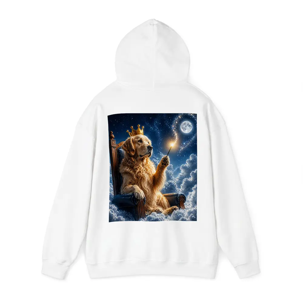 Golden Retriever King Throne Clouds Night Sky – Hoodies