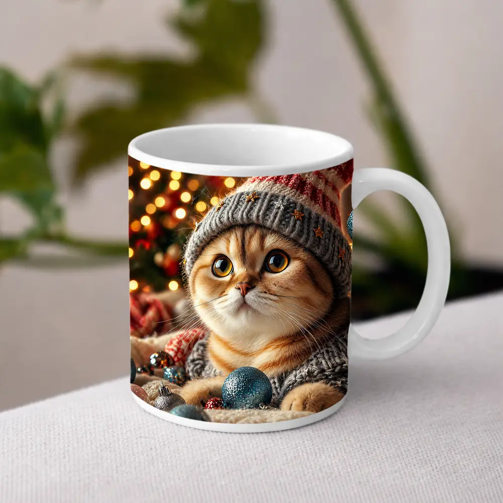 Scottish Fold Cat Christmas Holiday Knit Hat – Mugs