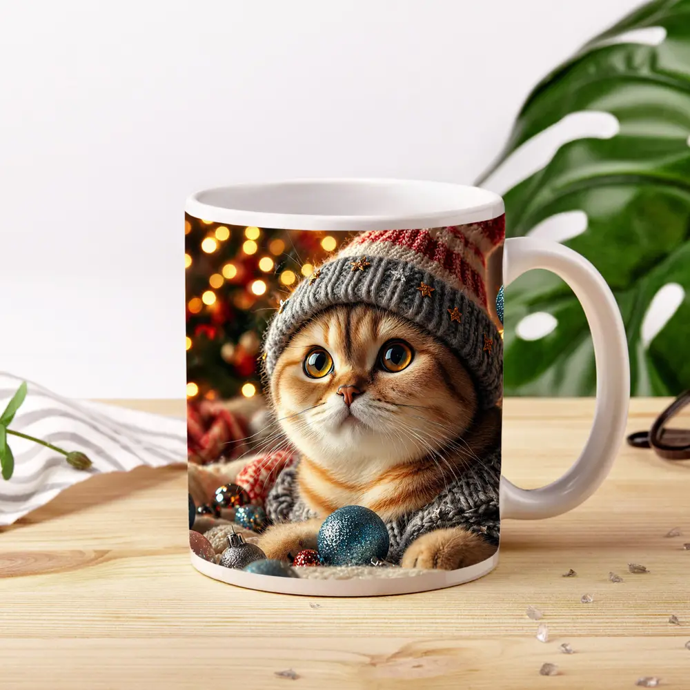 Scottish Fold Cat Christmas Holiday Knit Hat – Mugs