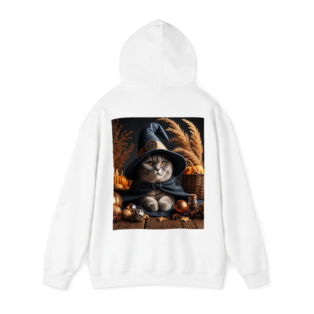 Scottish Fold Witch Hat Halloween Autumn Setting – Hoodies