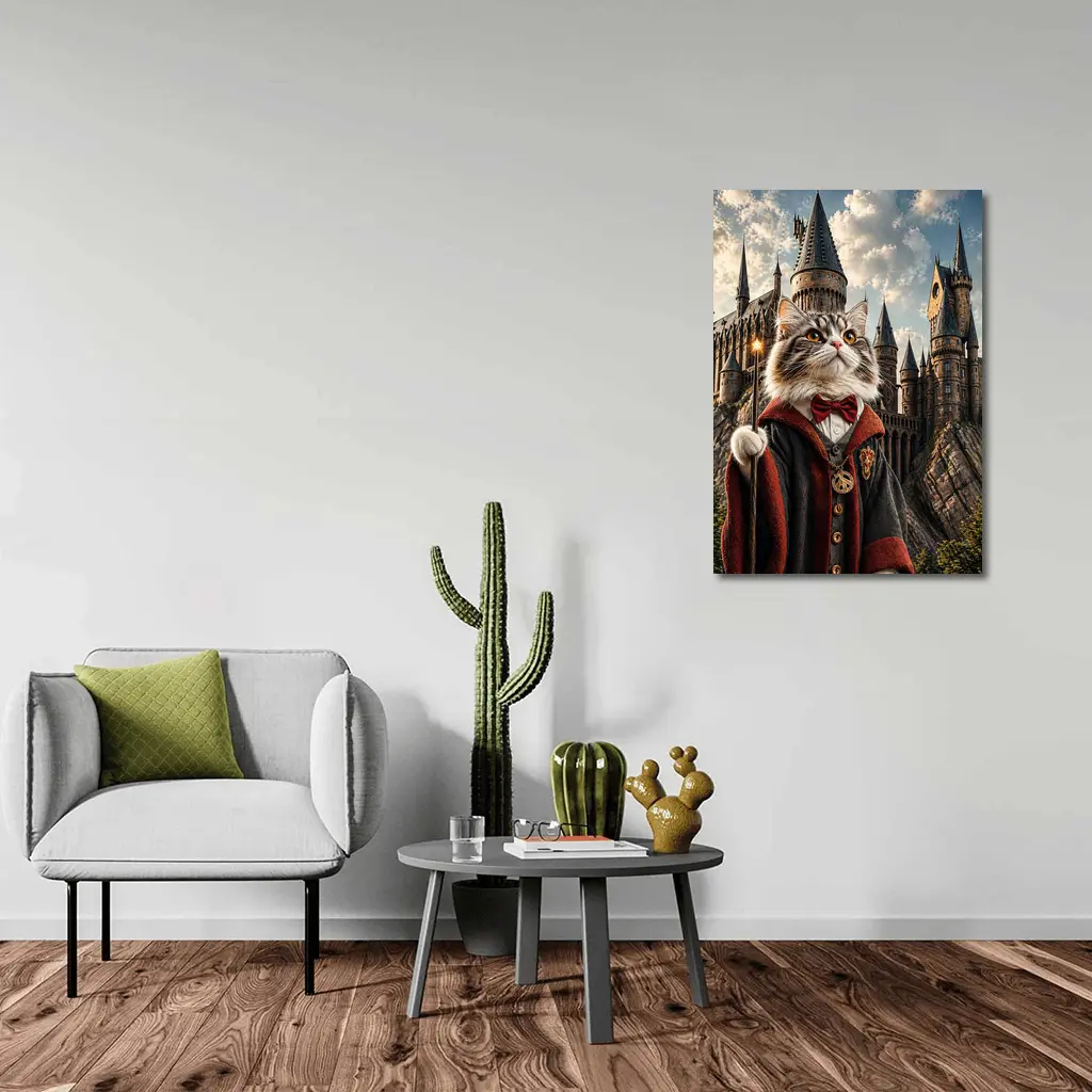 Wizard Cat at Magic Castle Fantasy Art – Wall Art
