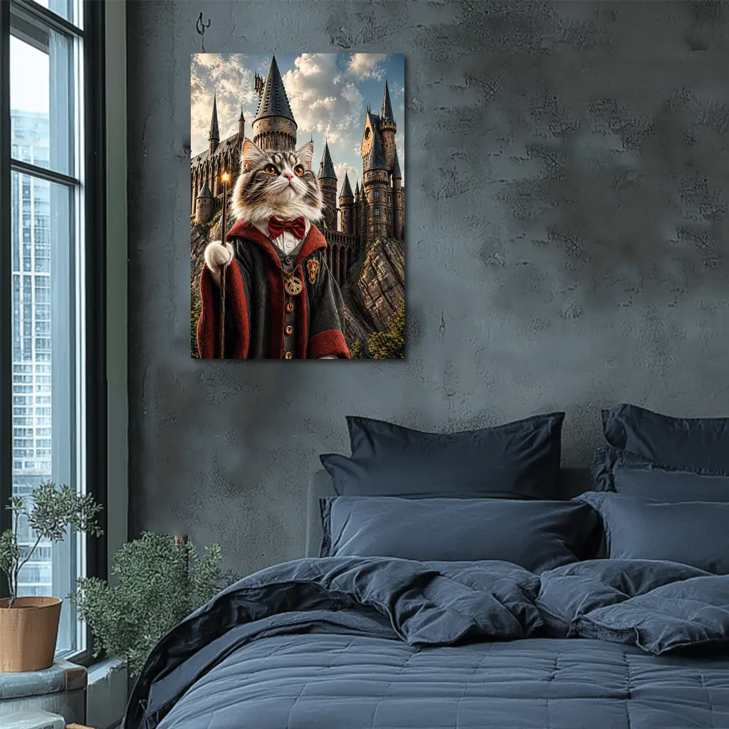 Wizard Cat at Magic Castle Fantasy Art – Wall Art