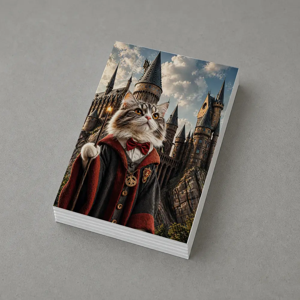 Wizard Cat at Magic Castle Fantasy Art – Postcards
