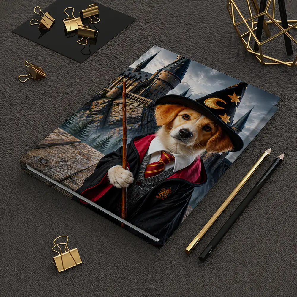 Wizard Dog in Fantasy Castle Setting – Notebooks