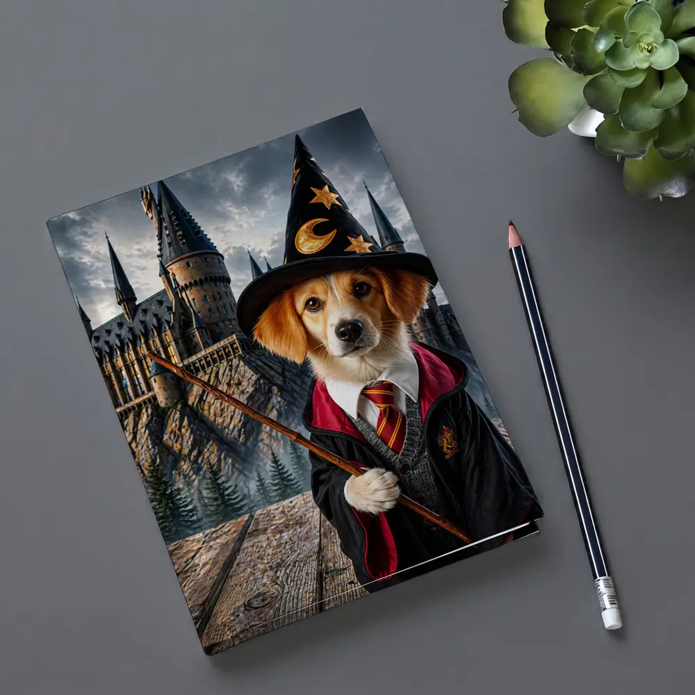 Wizard Dog in Fantasy Castle Setting – Notebooks