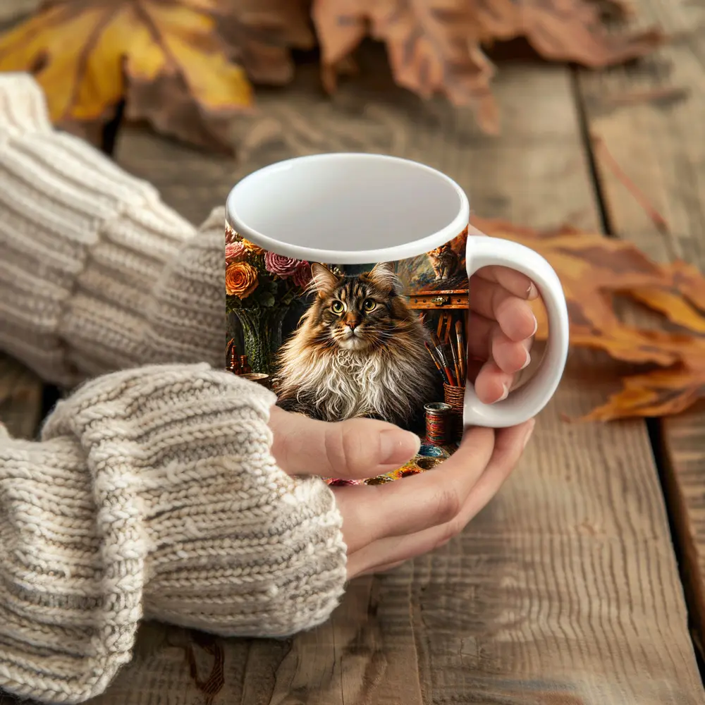 Maine Coon Cat Artist Studio Palette – Mugs