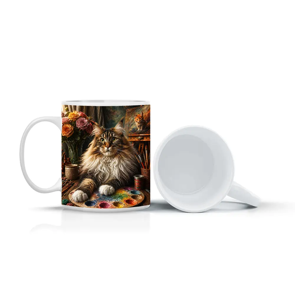 Maine Coon Cat Artist Studio Palette – Mugs