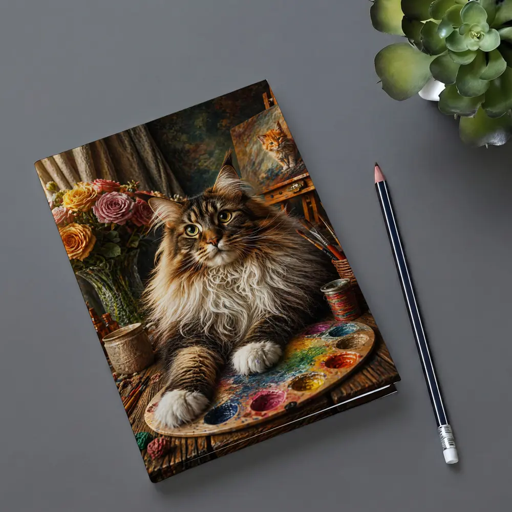 Maine Coon Cat Artist Studio Palette – Notebooks