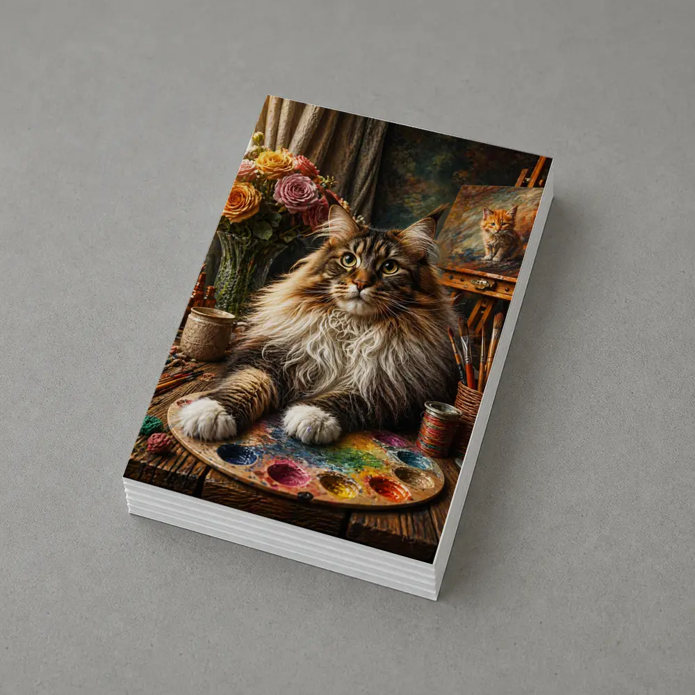 Maine Coon Cat Artist Studio Palette – Postcards