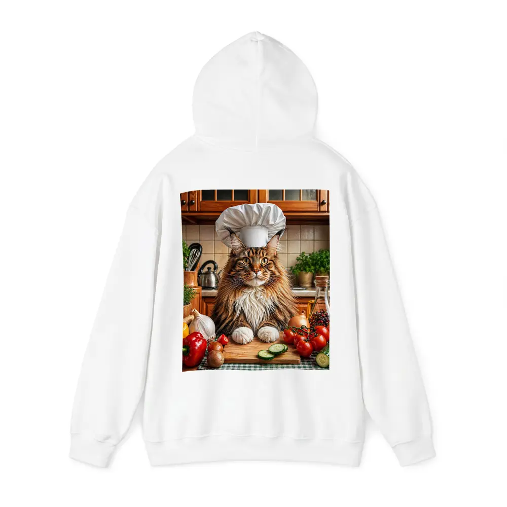 Maine Coon Chef Cat Kitchen Vegetables – Hoodies