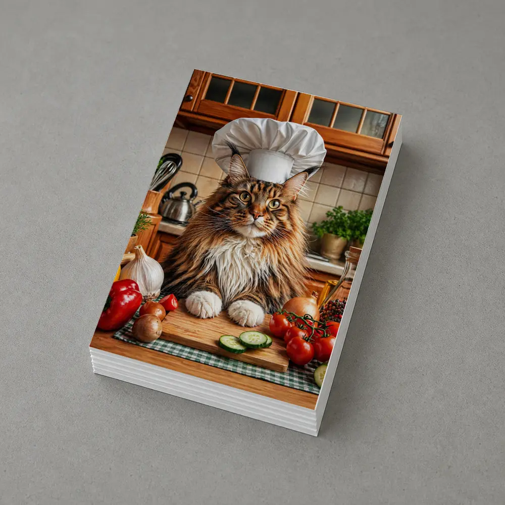 Maine Coon Chef Cat Kitchen Vegetables – Postcards
