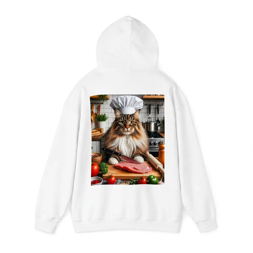 Maine Coon Chef Cat Kitchen Cooking Scene – Hoodies