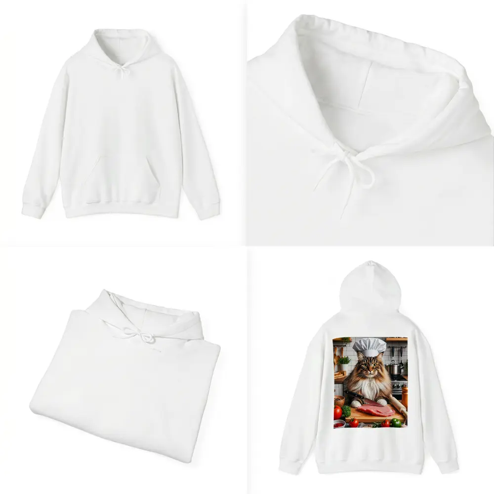 Maine Coon Chef Cat Kitchen Cooking Scene – Hoodies