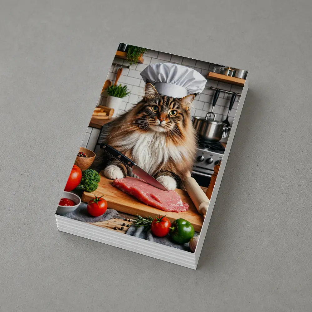 Maine Coon Chef Cat Kitchen Cooking Scene – Postcards