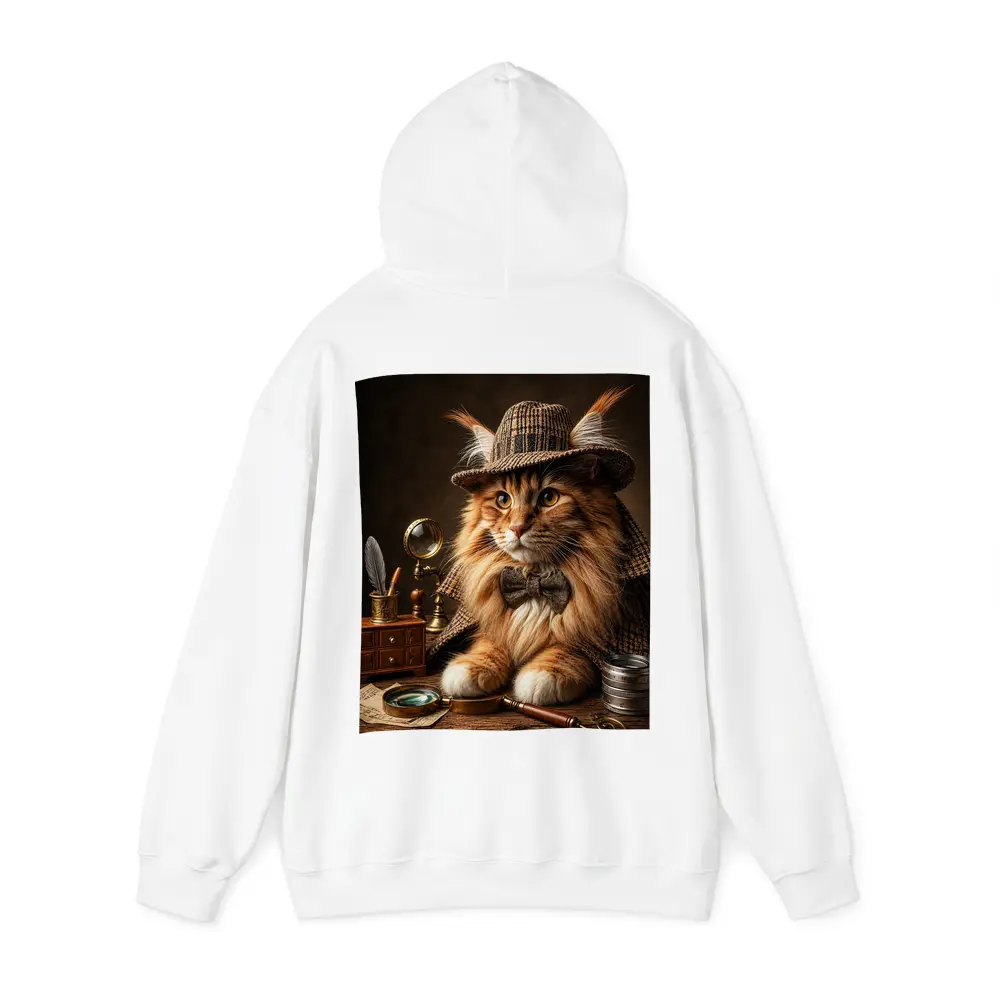Maine Coon Cat Detective Vintage Mystery Portrait – Hoodies