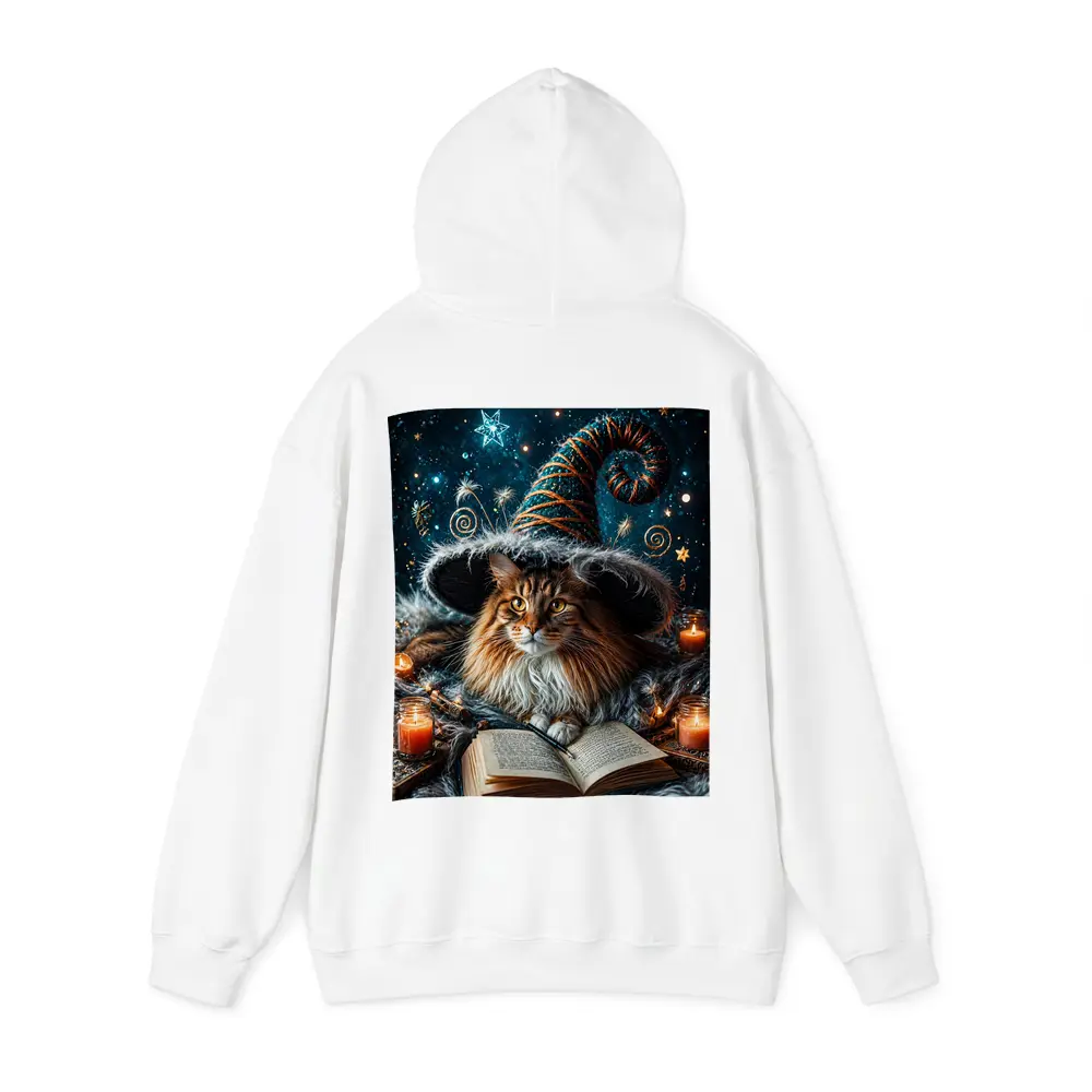 Maine Coon Wizard Cat Stars Candles – Hoodies