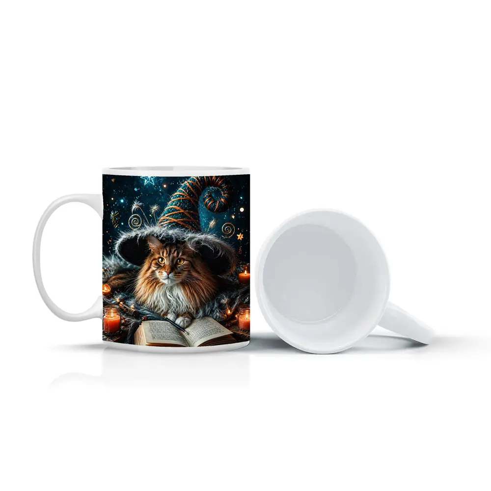 Maine Coon Wizard Cat Stars Candles – Mugs