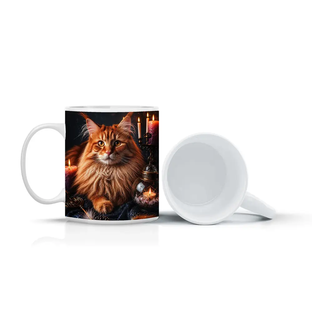 Maine Coon Cat Mystic Candles Crystal Setting – Mugs
