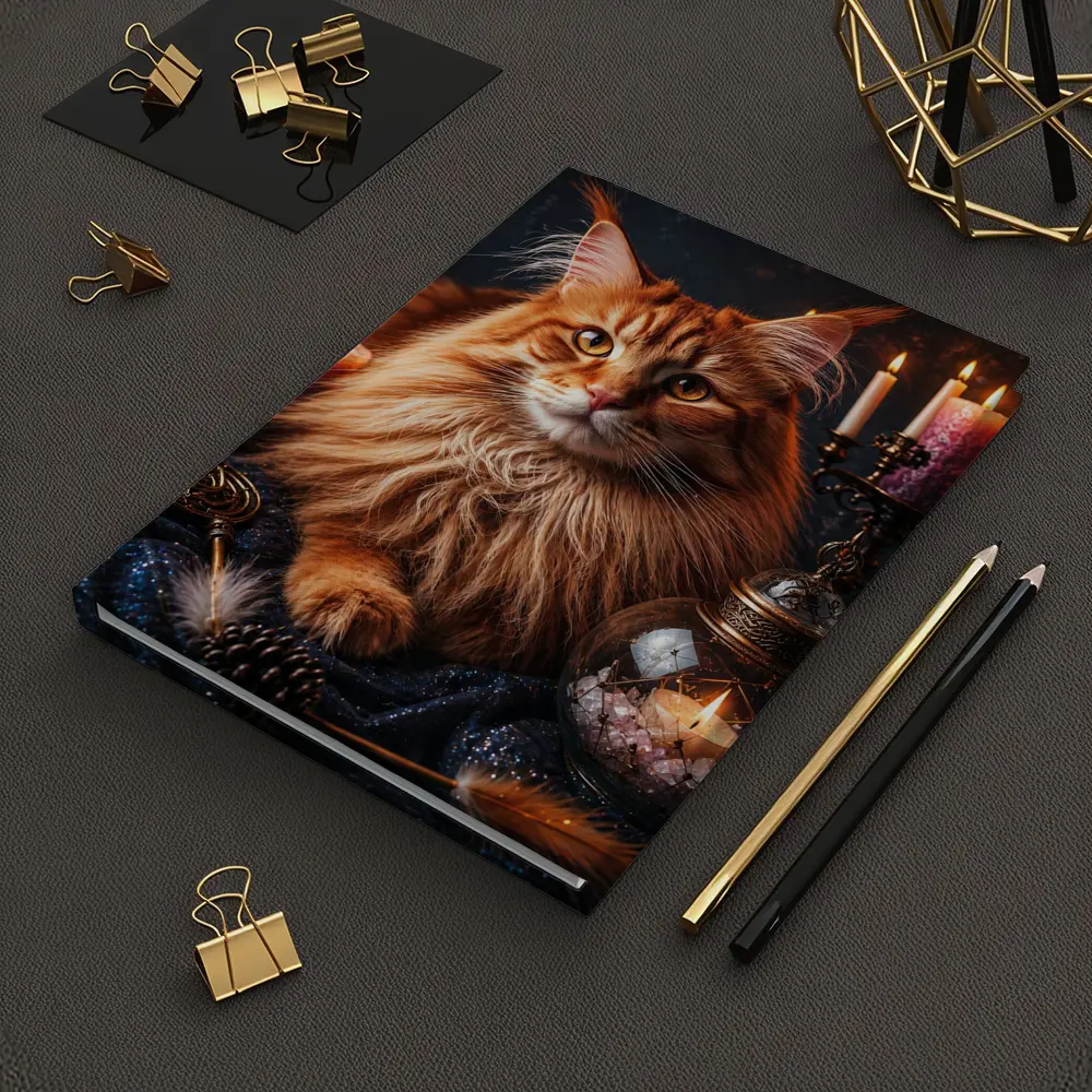 Maine Coon Cat Mystic Candles Crystal Setting – Notebooks