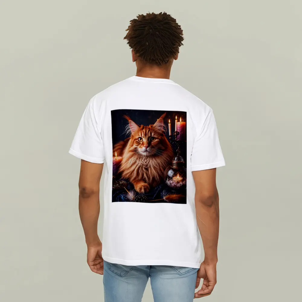 Maine Coon Cat Mystic Candles Crystal Setting – T-Shirts