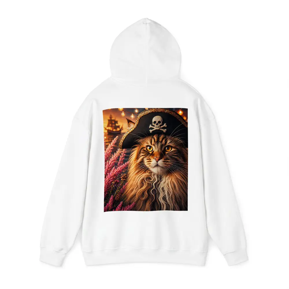 Maine Coon Pirate Cat Sunset Ship Scene – Hoodies