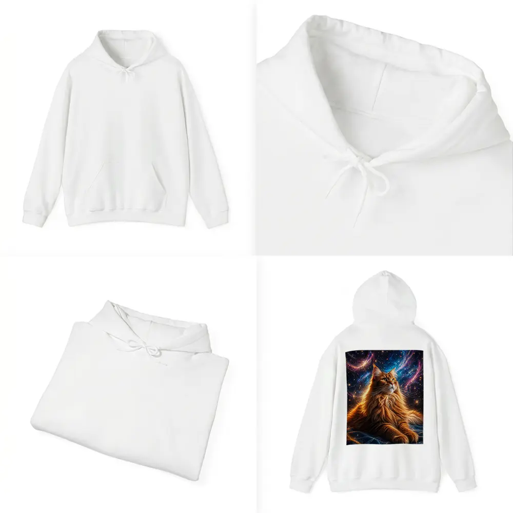 Maine Coon Cat Cosmic Galaxy Space Art – Hoodies
