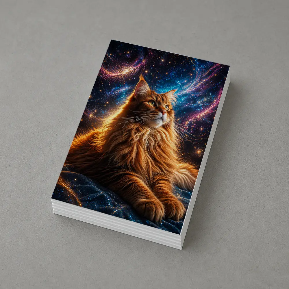 Maine Coon Cat Cosmic Galaxy Space Art – Postcards