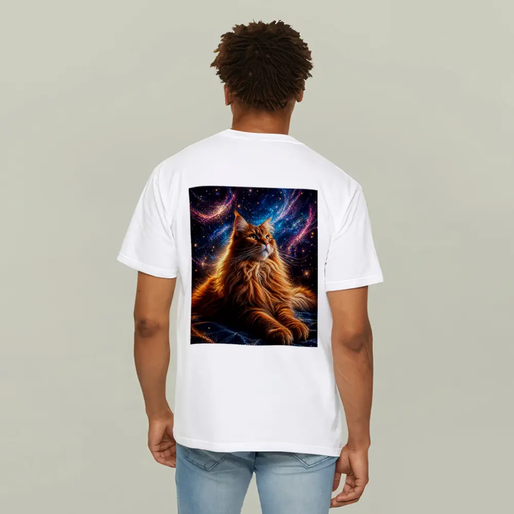 Maine Coon Cat Cosmic Galaxy Space Art – T-Shirts