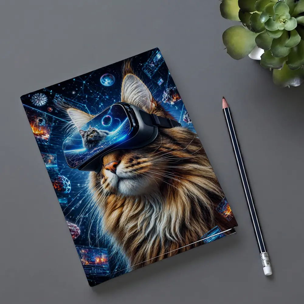 Maine Coon Cat VR Headset Space Digital – Notebooks