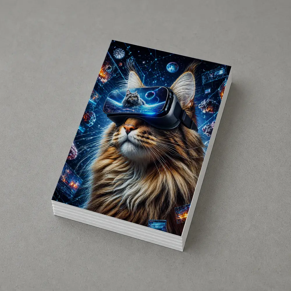Maine Coon Cat VR Headset Space Digital – Postcards