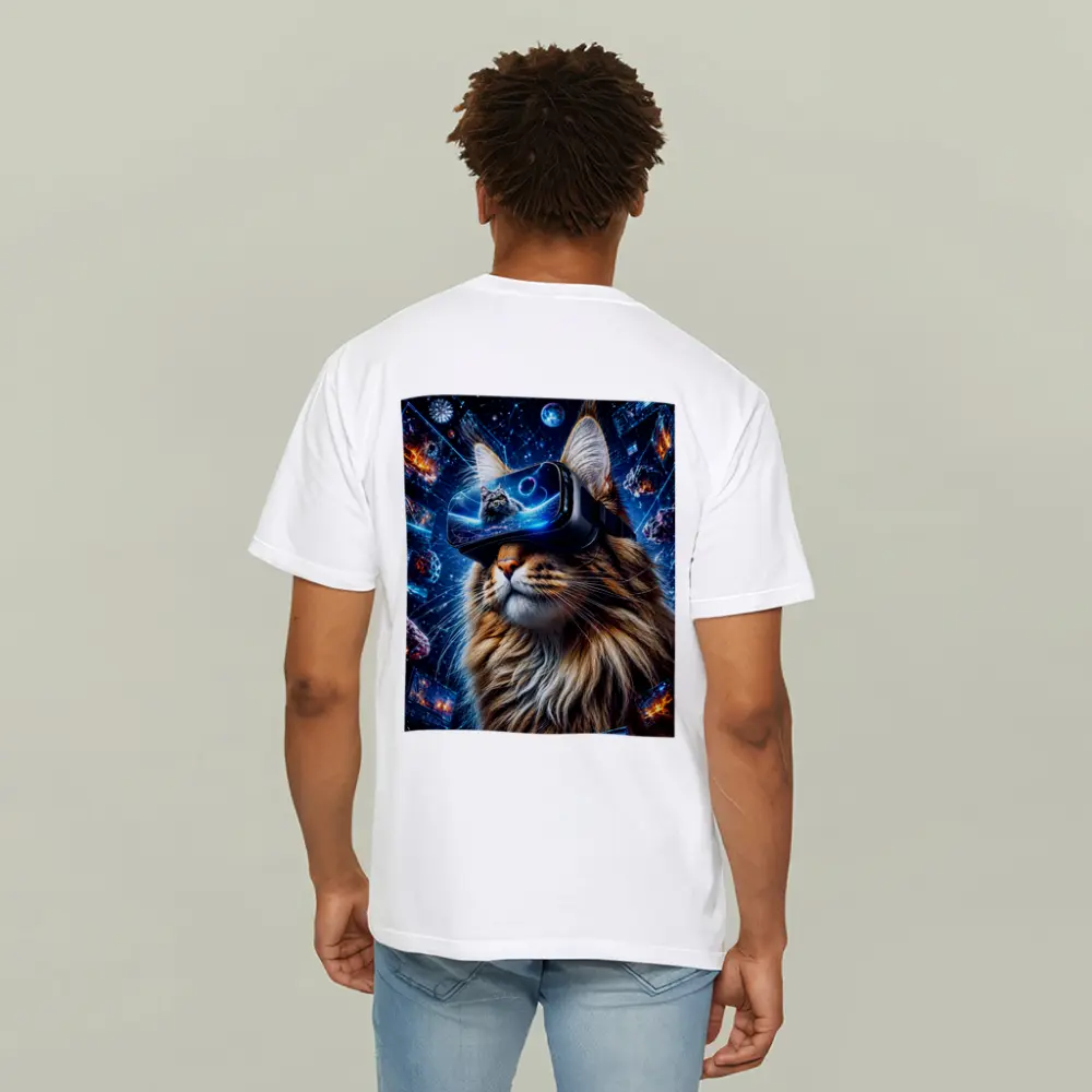 Maine Coon Cat VR Headset Space Digital – T-Shirts